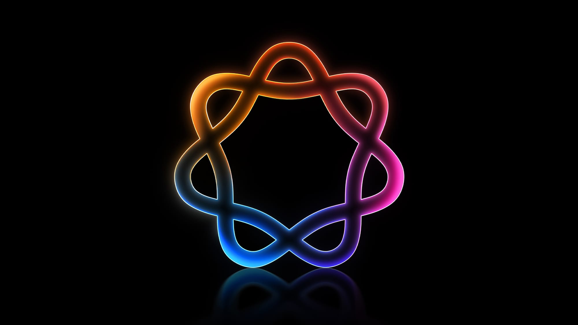 The Apple Intelligence logo: two loopy rings of intersecting rainbow colors
