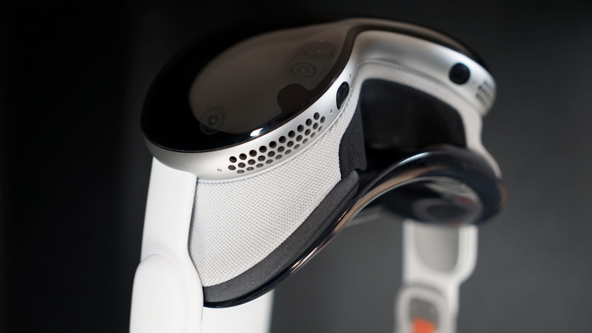 The Apple Vision Pro on a stand