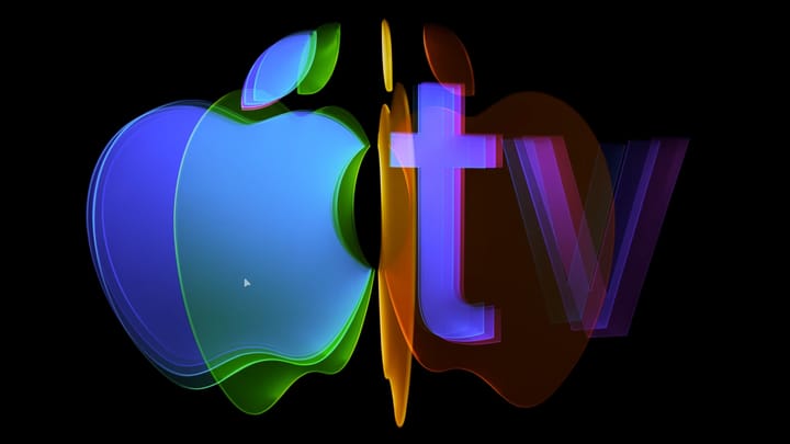 The new colorful Apple TV logo shown ahead of shows and movies on the service 